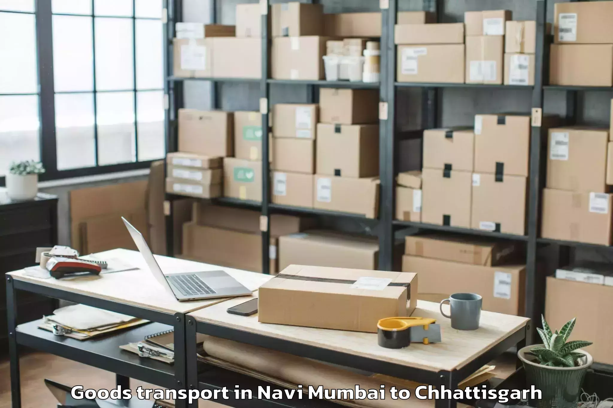 Top Navi Mumbai to Bargidih Goods Transport Available